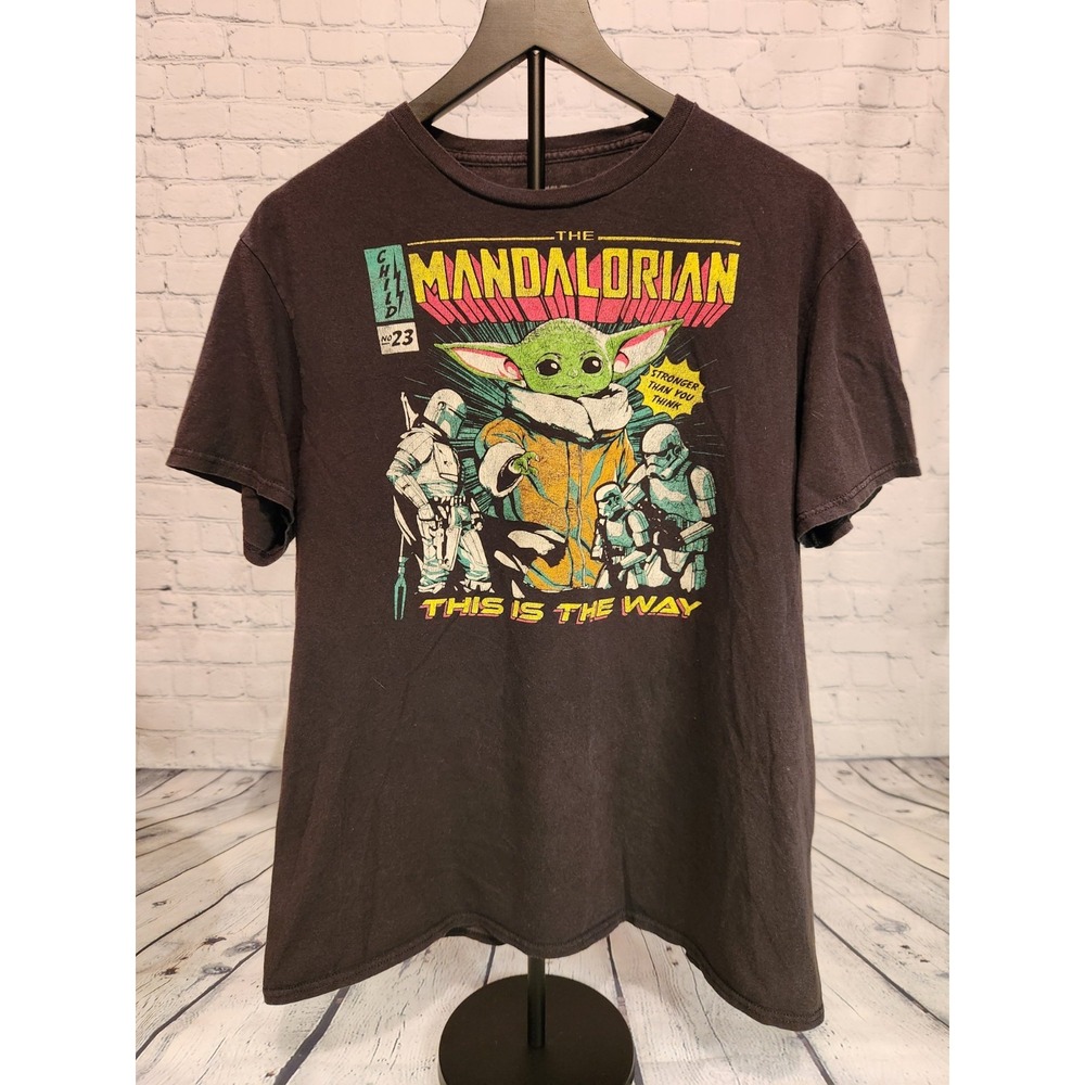 Mandalorian‎ Star Wars Grogu Baby Yoda Comic Sz L Black - Picture 2 of 5